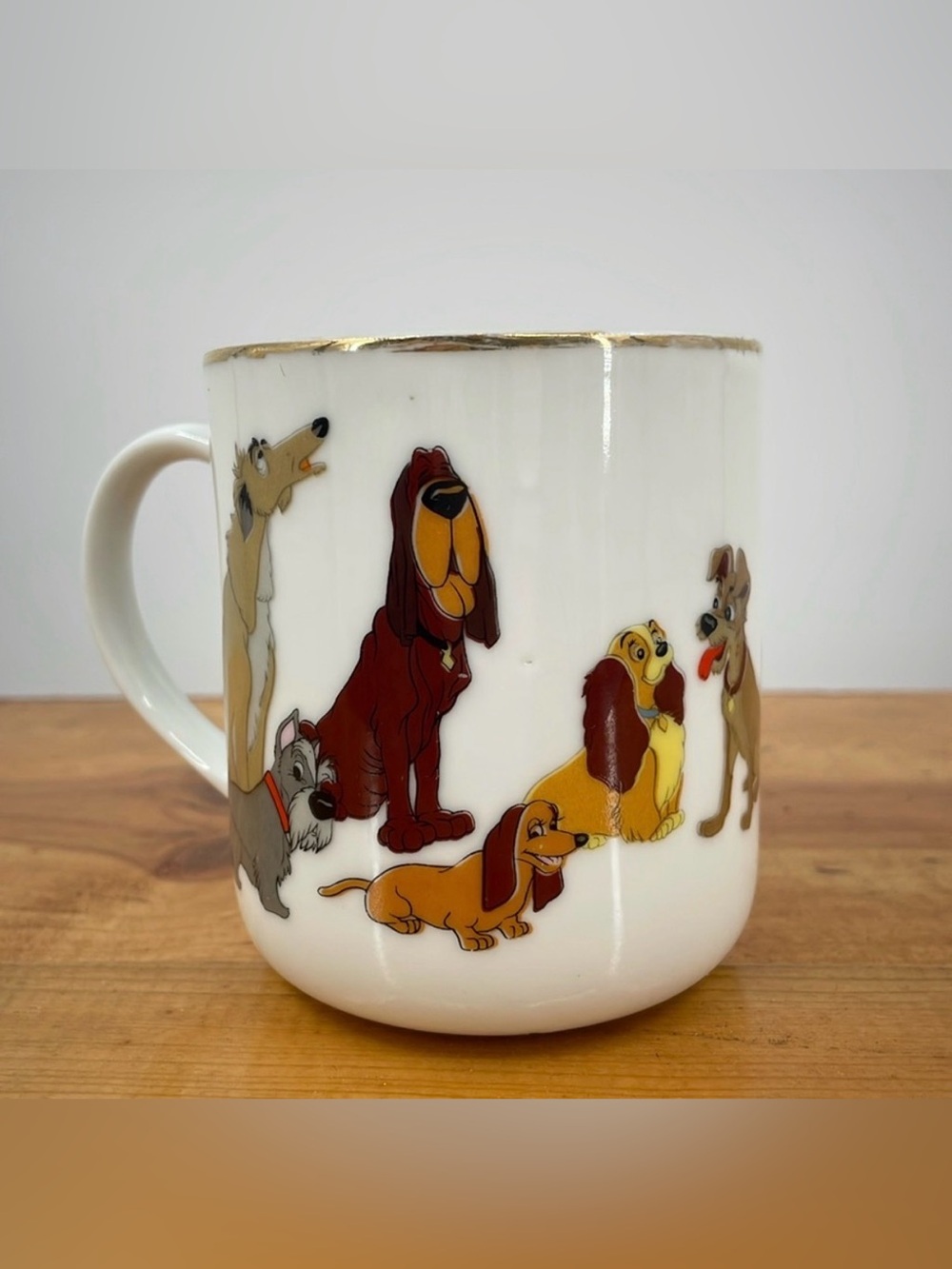 Vintage 80’s Disney Lady and the Tramp Dogs & Cats Japan mug